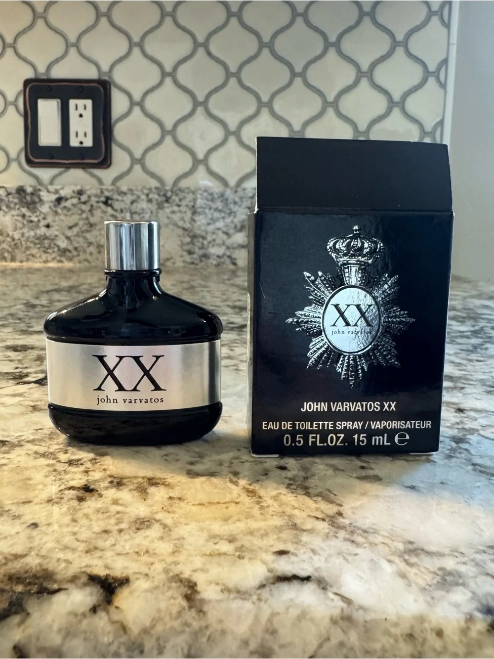 John Varvatos Black Presentation Box with Silver Text